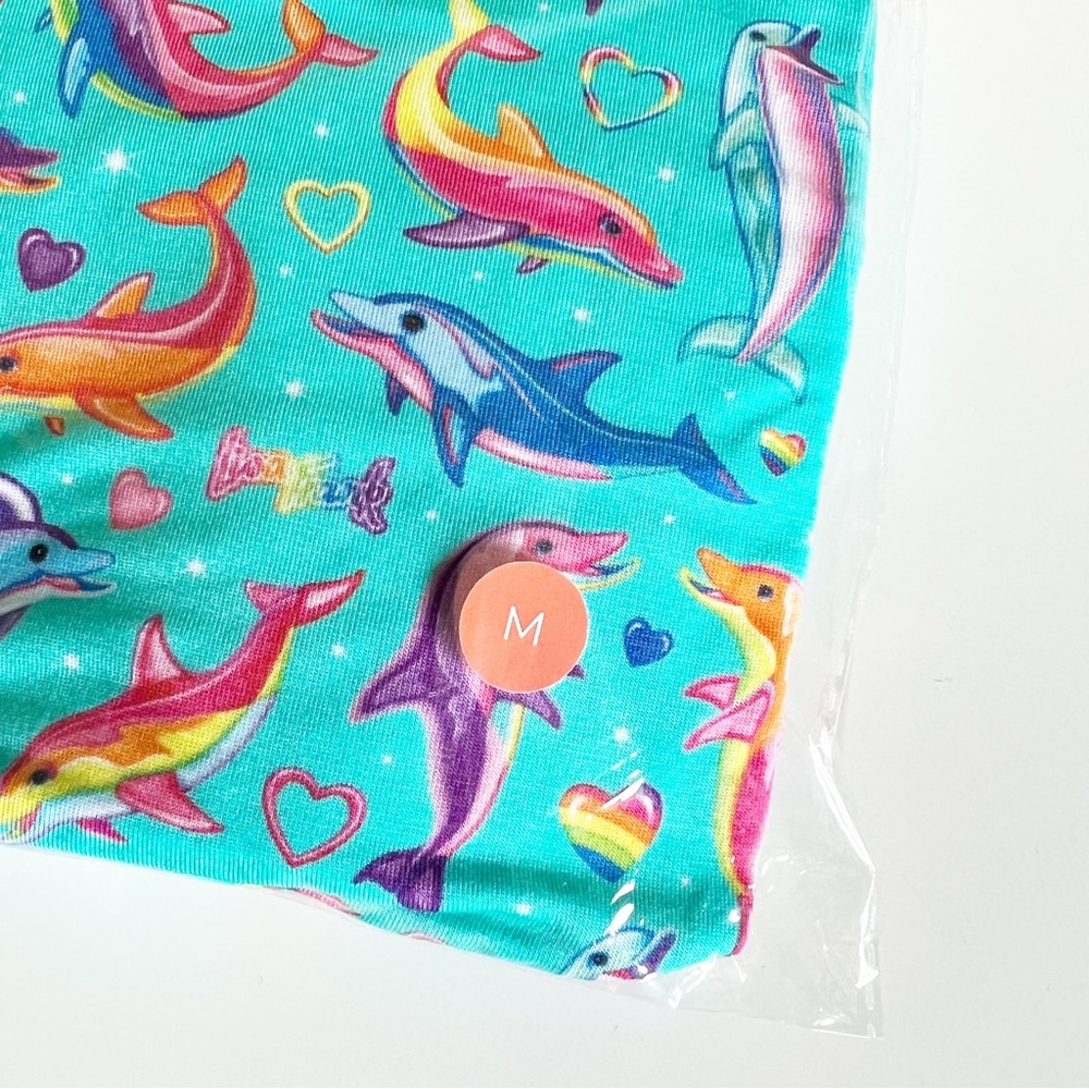 Posh Peanut x Lisa Frank Dancing Dolphins Short Sleeve Scoop Loungewear M NWT - Picture 9 of 11